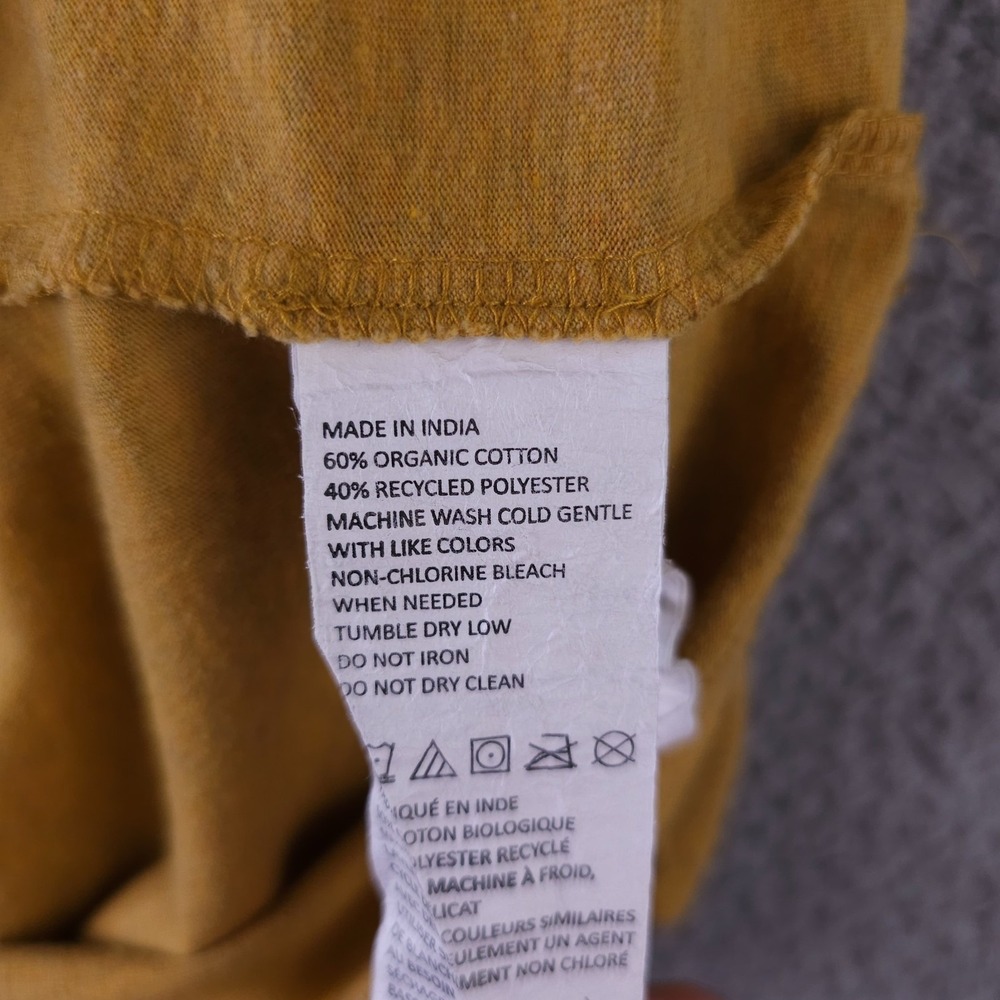 prAna Lock Tee Shirt Men Medium Yellow Crew Neck Graphic Hiking Outdoors Gorpore - Picture 5 of 12
